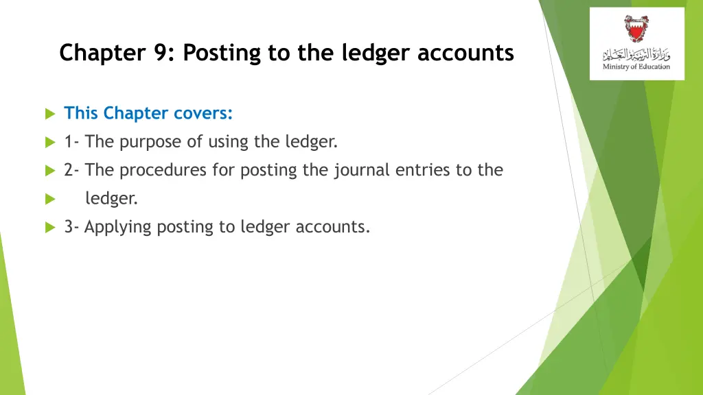 chapter 9 posting to the ledger accounts