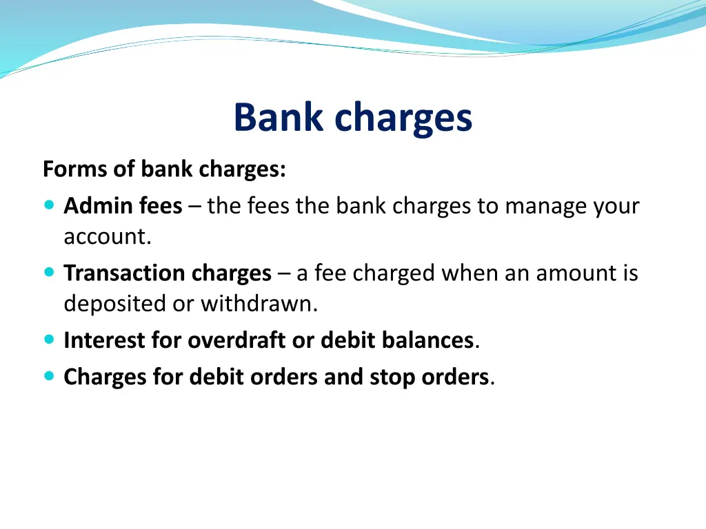 bank charges