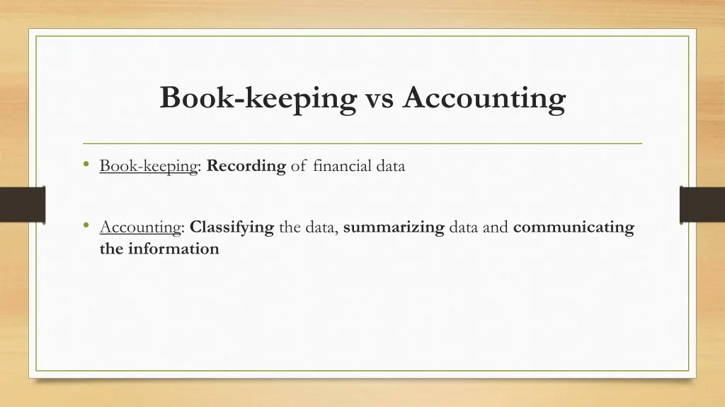 book keeping vs accounting