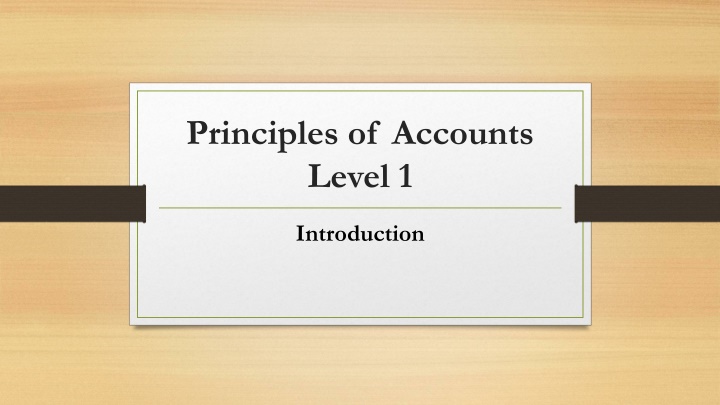 principles of accounts level 1