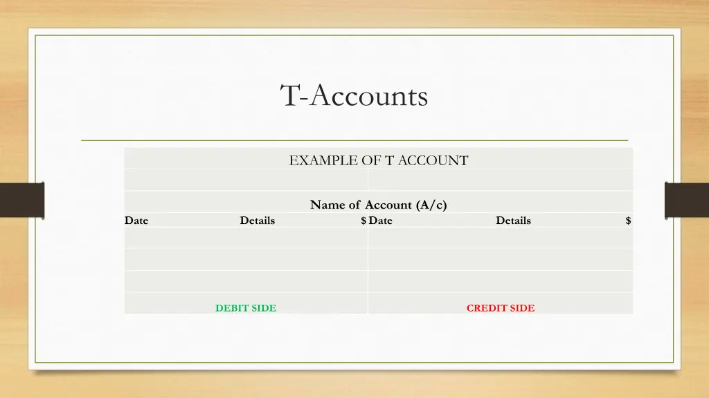 t accounts