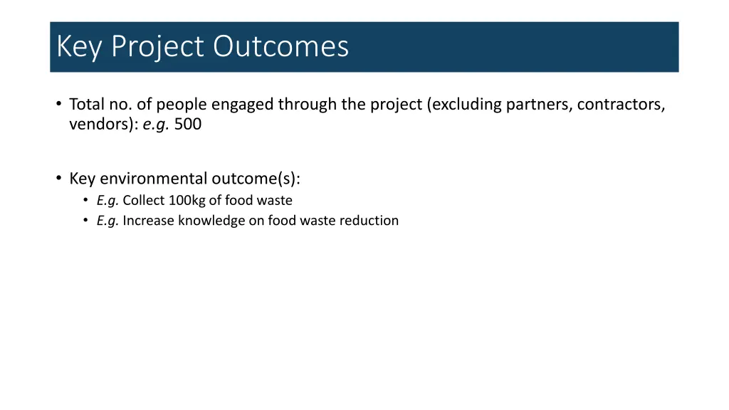 key project outcomes