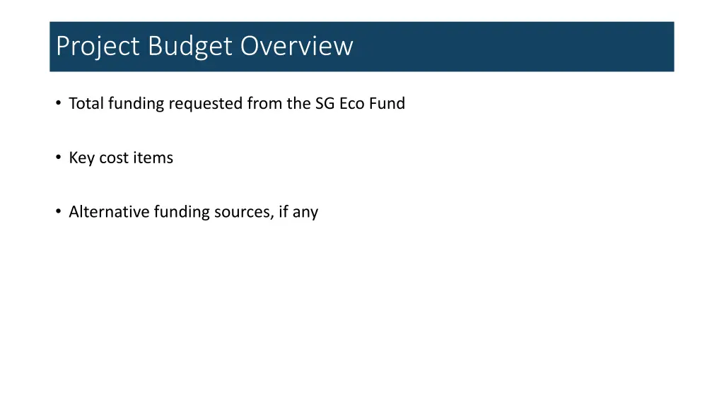 project budget overview