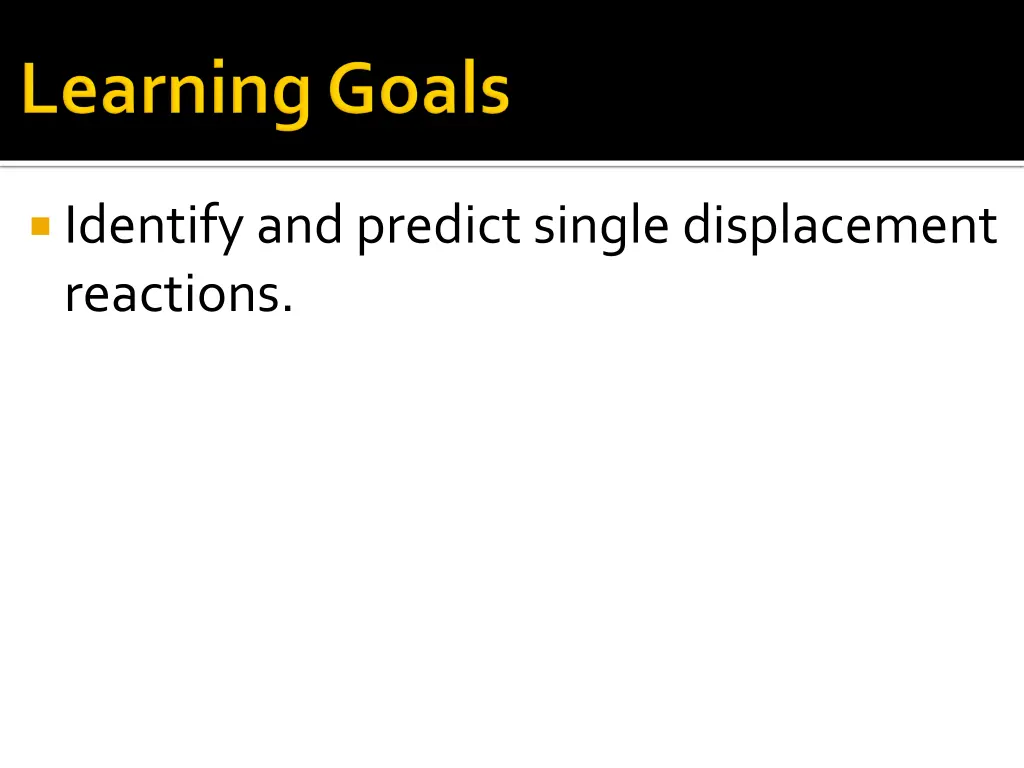 identify and predict single displacement reactions