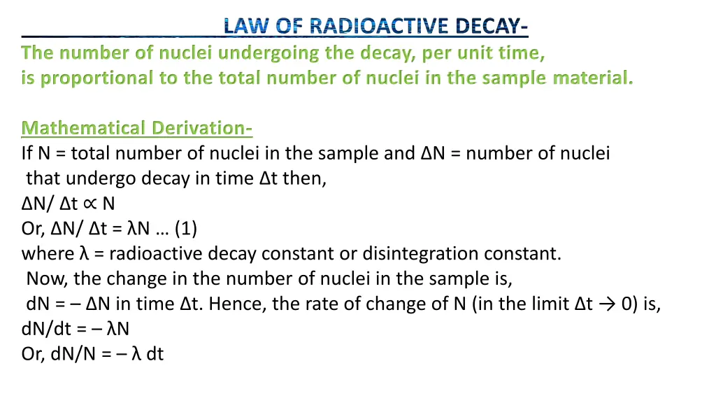 law of radioactive decay