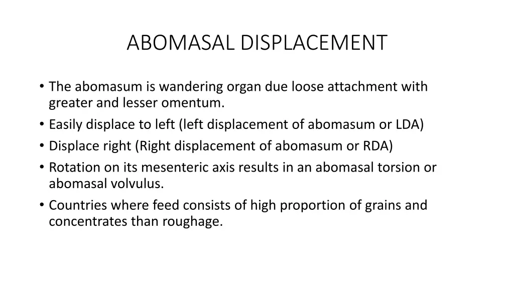 abomasal displacement