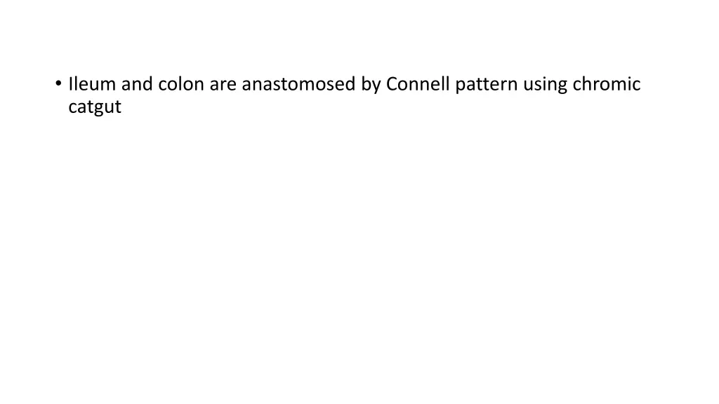 ileum and colon are anastomosed by connell