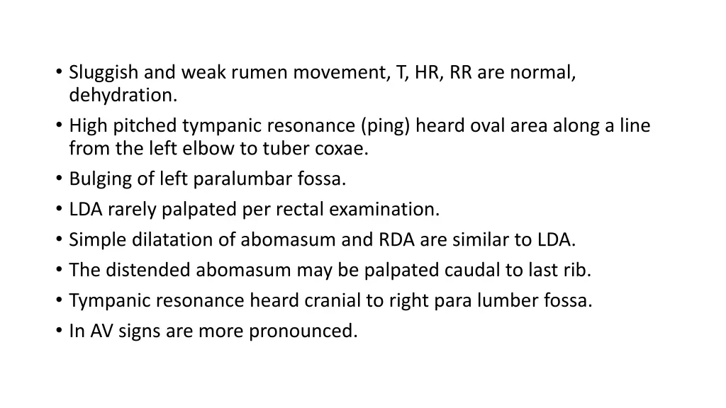 sluggish and weak rumen movement