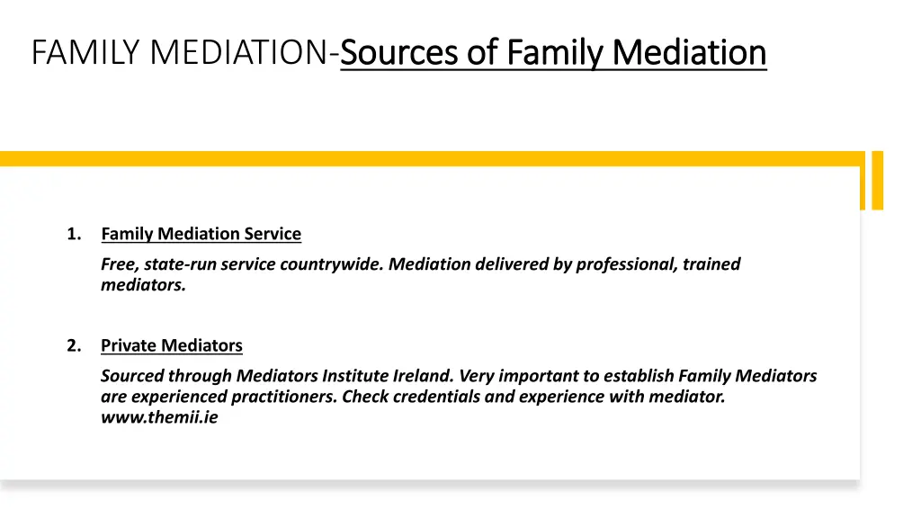 family mediation sources of family mediation