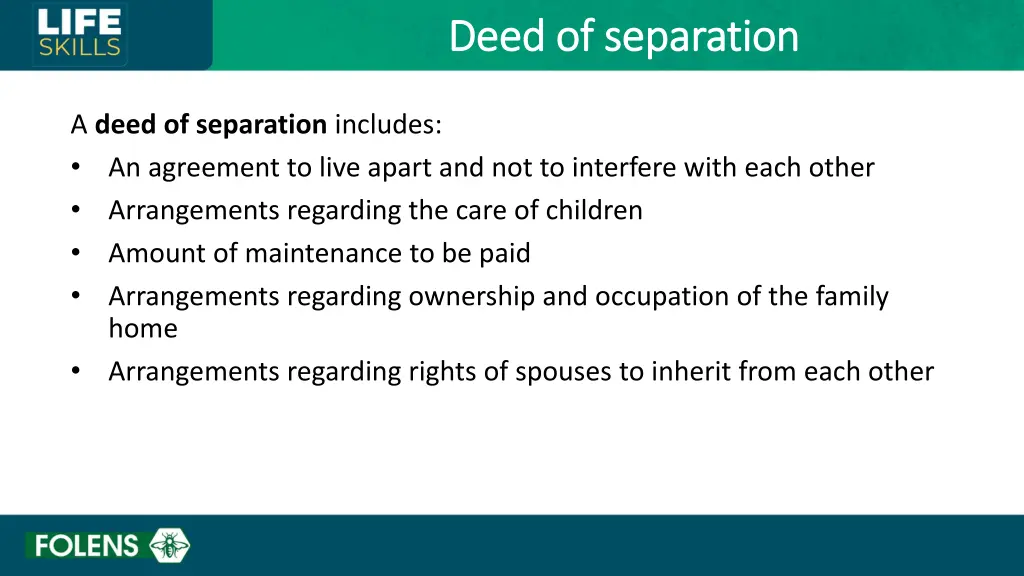 deed of separation deed of separation