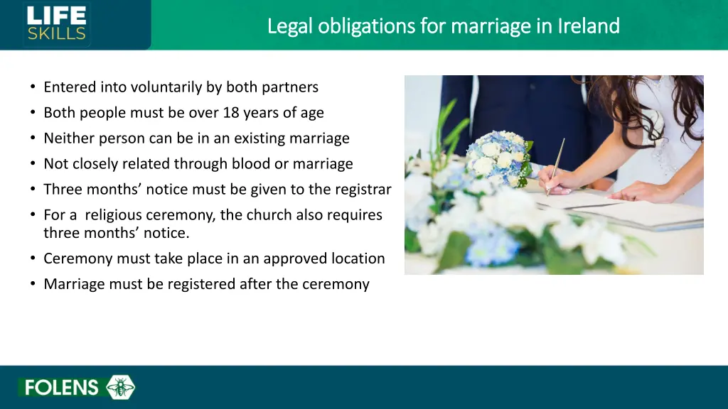 legal obligations for marriage in ireland legal