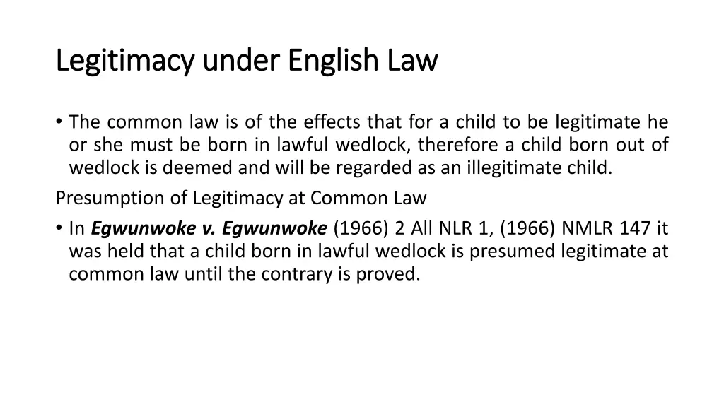 legitimacy under english law legitimacy under