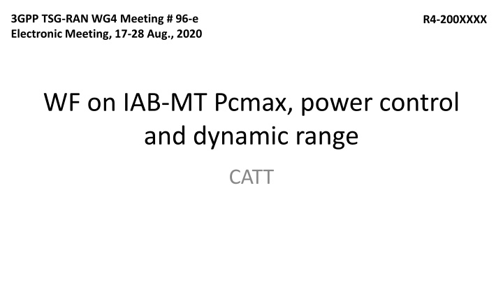 3gpp tsg ran wg4 meeting 96 e electronic meeting