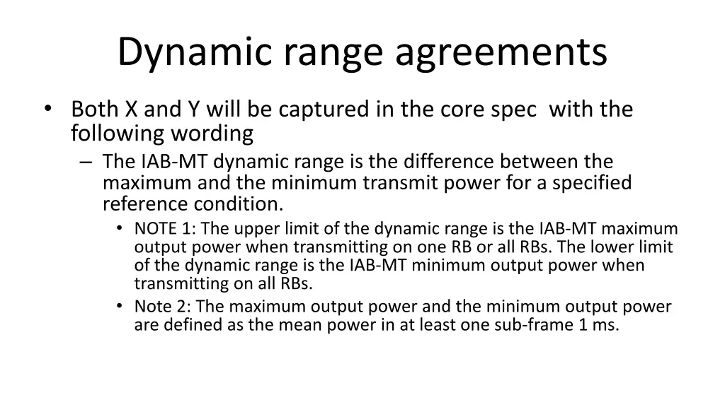 dynamic range agreements