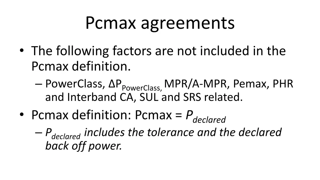 pcmax agreements