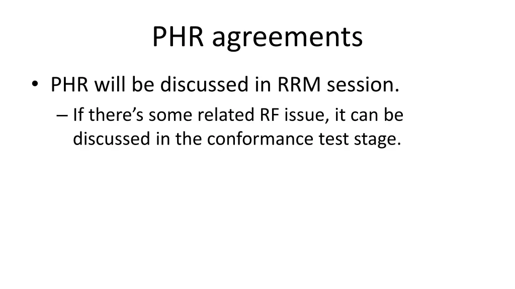 phr agreements