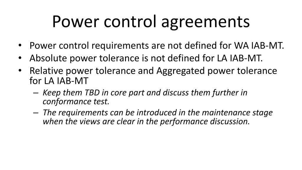 power control agreements