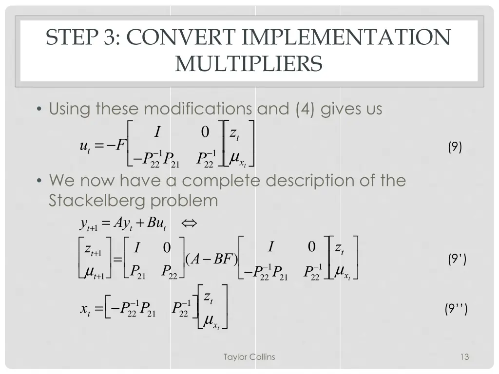 step 3 convert implementation multipliers 1