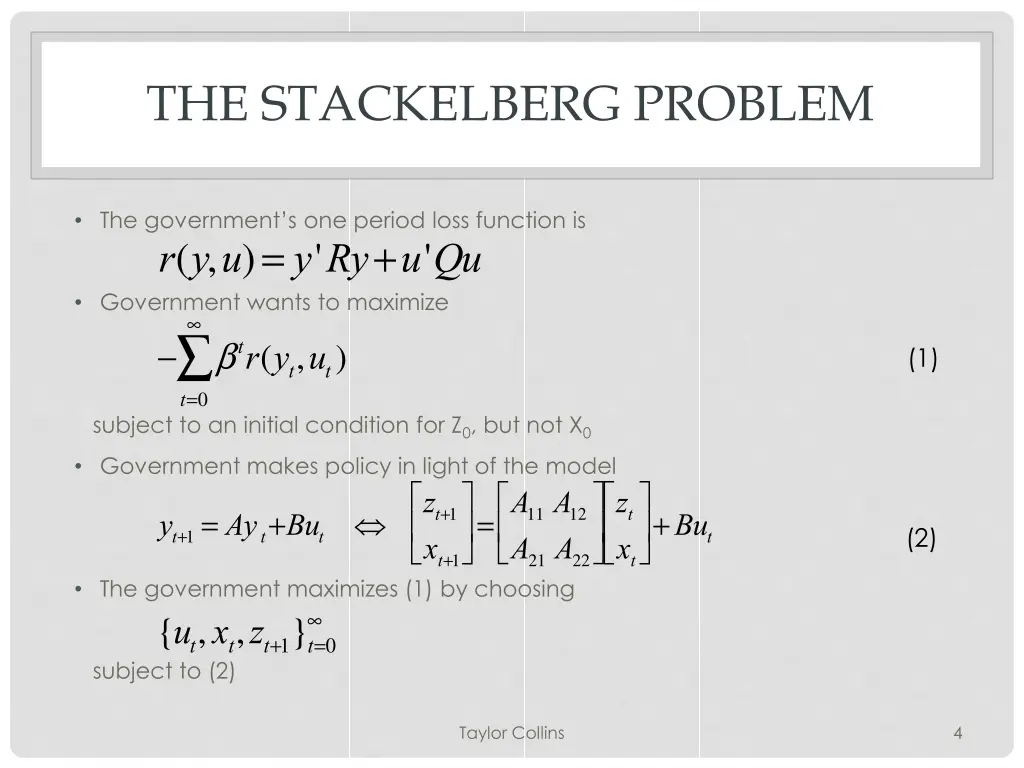 the stackelberg problem 1