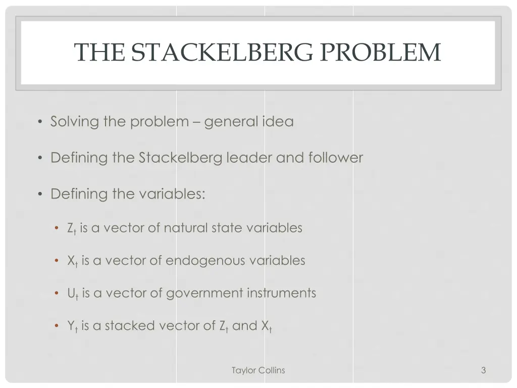 the stackelberg problem