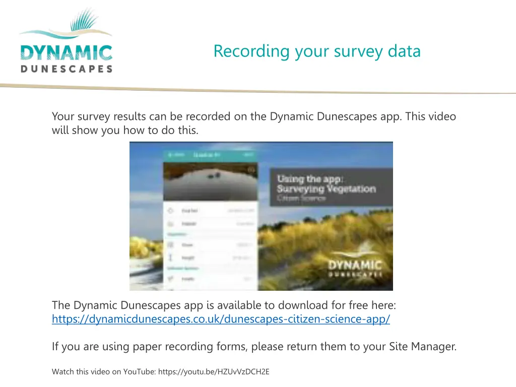 recording your survey data