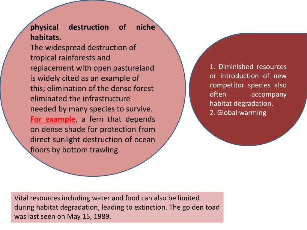 physical habitats the widespread destruction