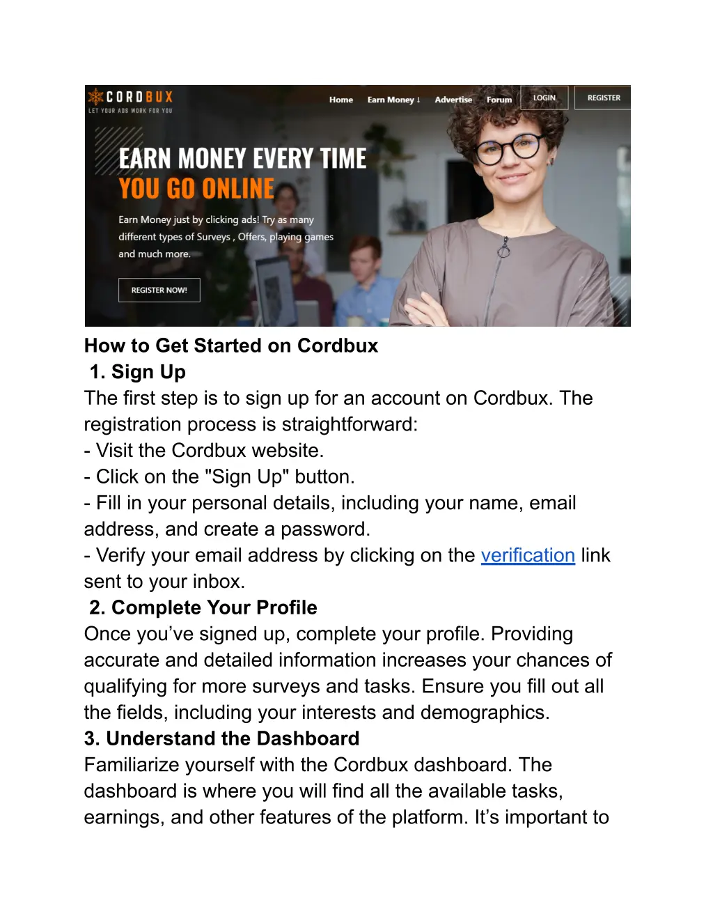 how to get started on cordbux 1 sign up the first