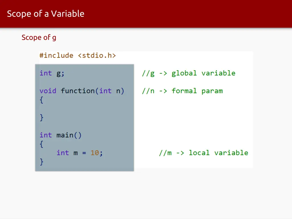 scope of a variable 2