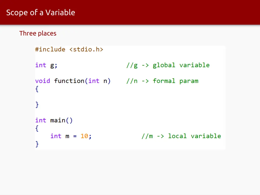 scope of a variable