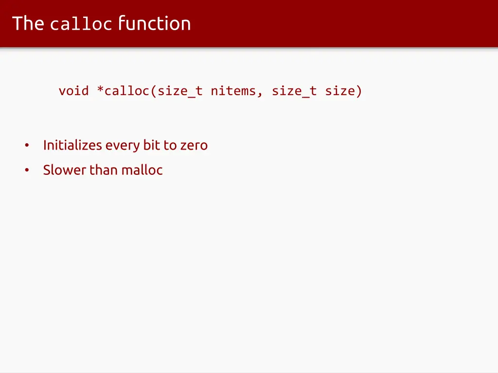 the calloc function 1