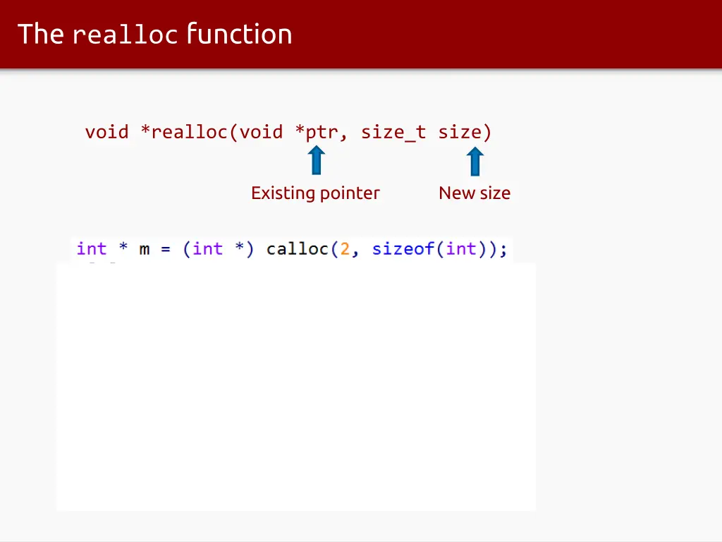 the realloc function 1