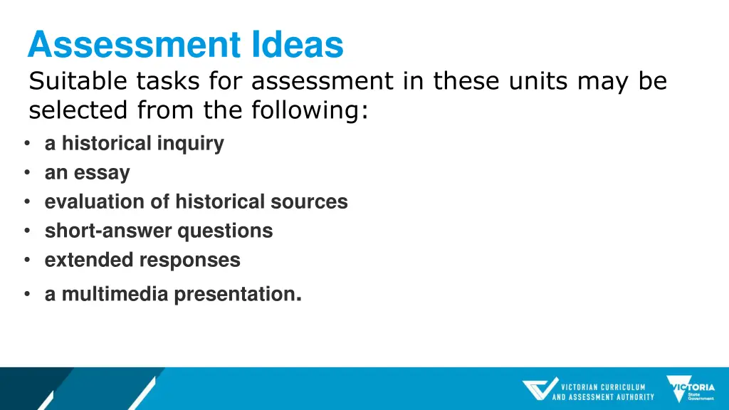 assessment ideas suitable tasks for assessment