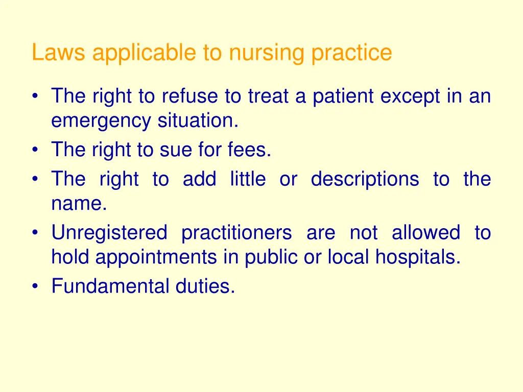 laws applicable to nursing practice