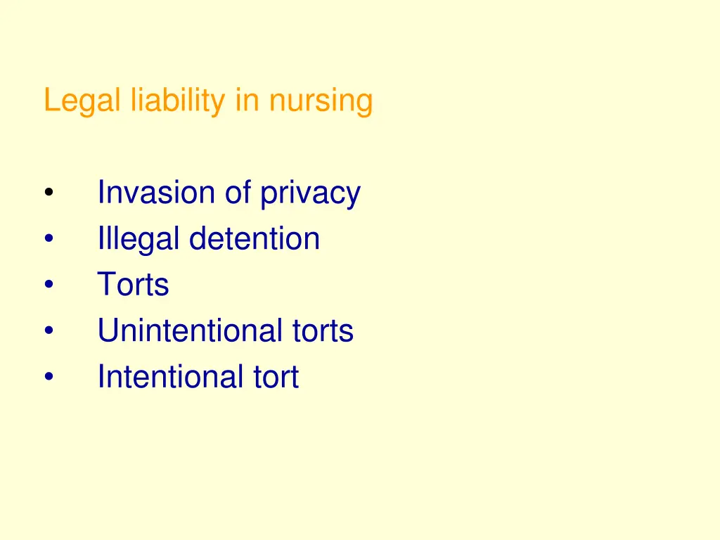 legal liability in nursing