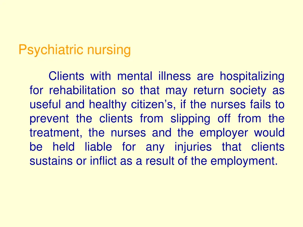 psychiatric nursing