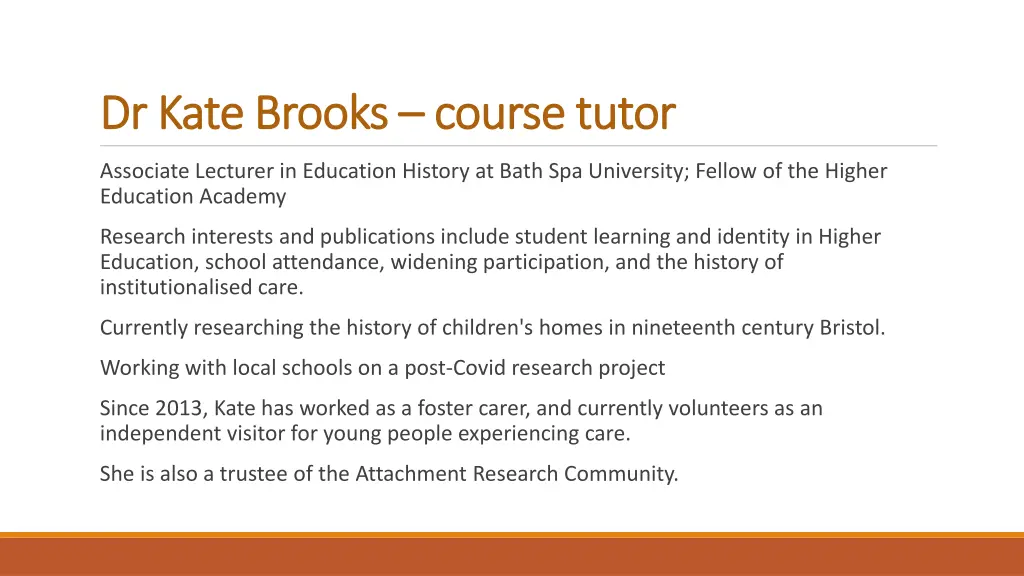 dr kate brooks dr kate brooks course tutor