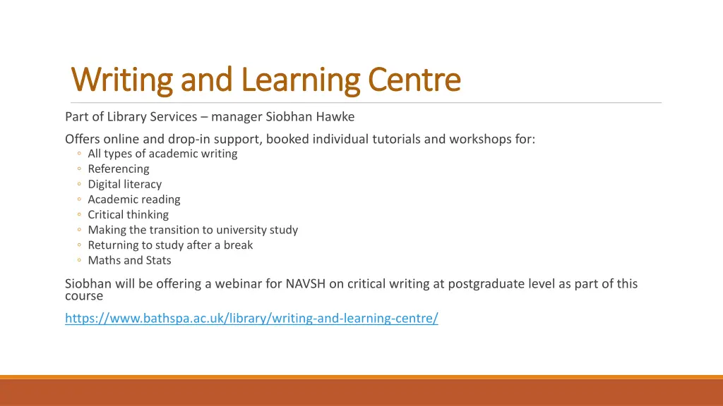 writing and learning centre writing and learning