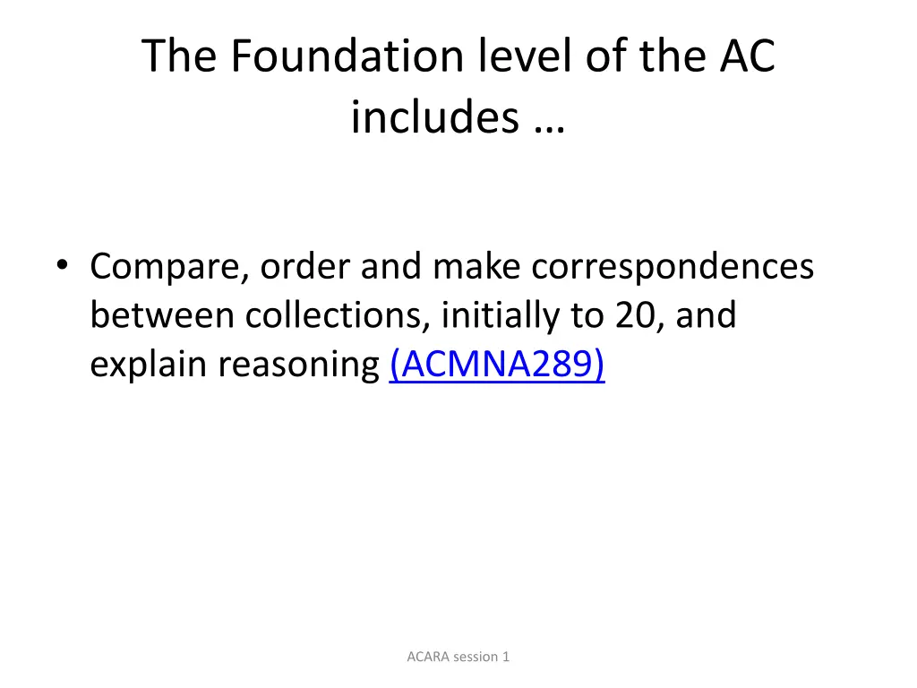 the foundation level of the ac includes