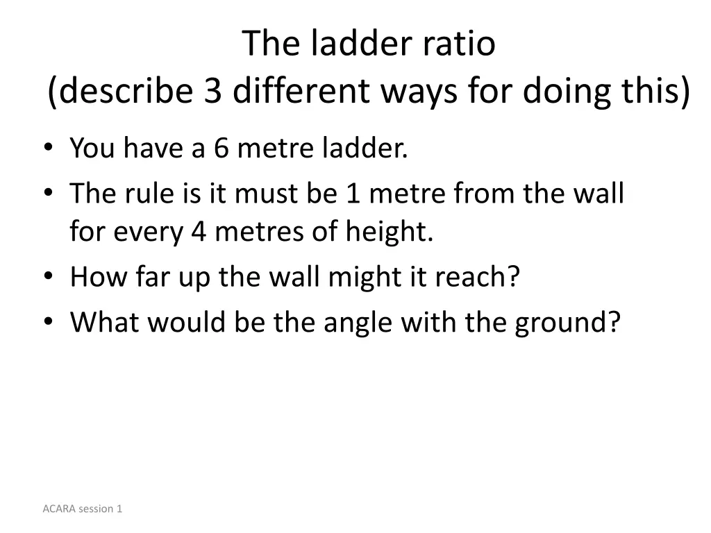 the ladder ratio