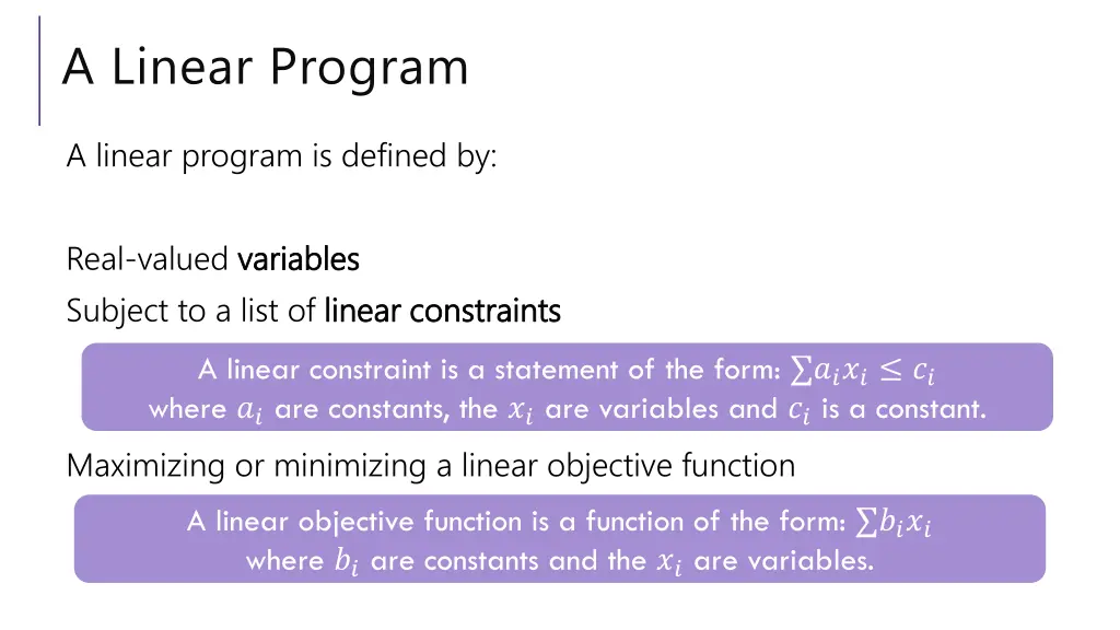 a linear program