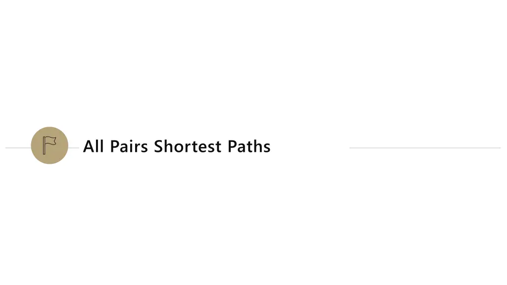 all pairs shortest paths