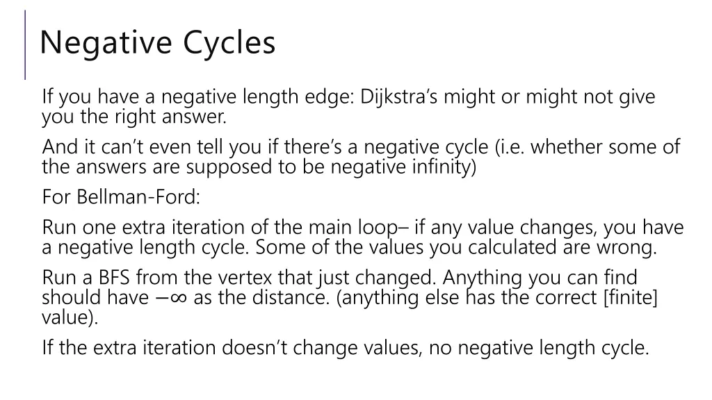 negative cycles