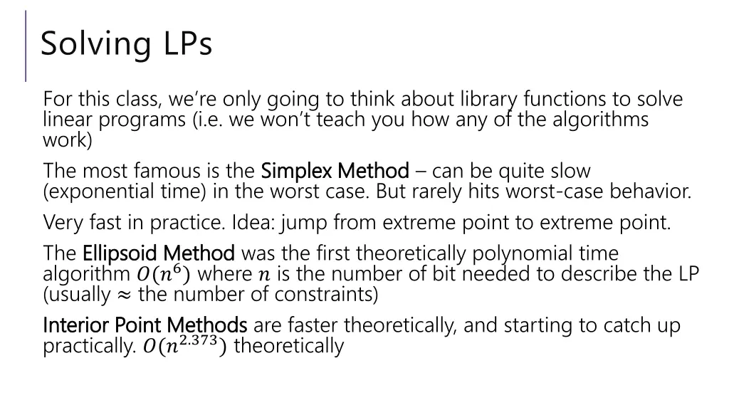 solving lps