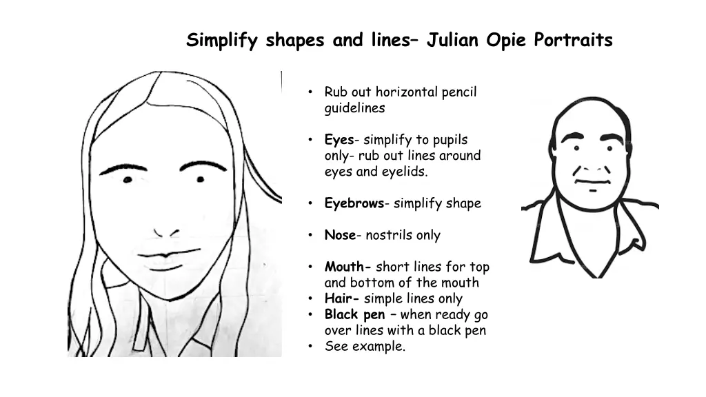 simplify shapes and lines julian opie portraits