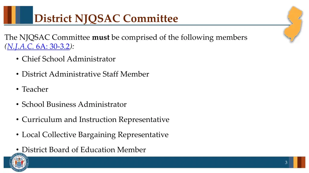 district njqsac committee