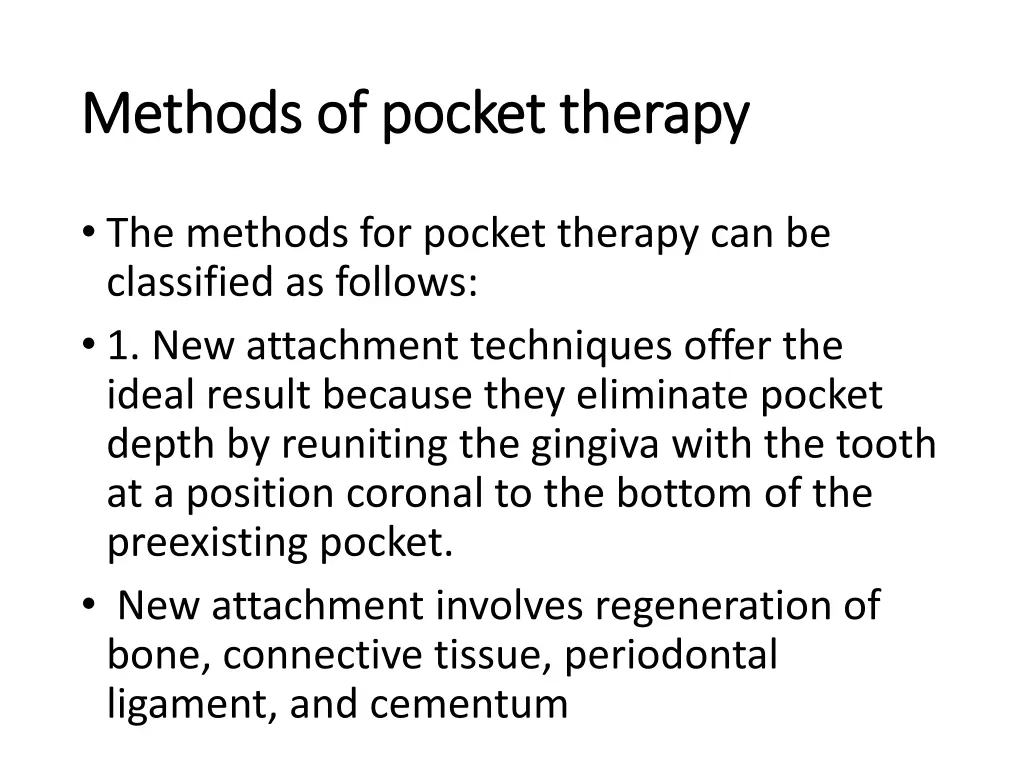 methods of pocket therapy methods of pocket