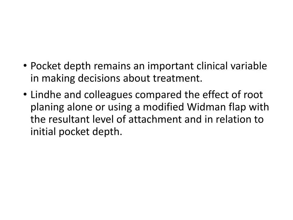 pocket depth remains an important clinical