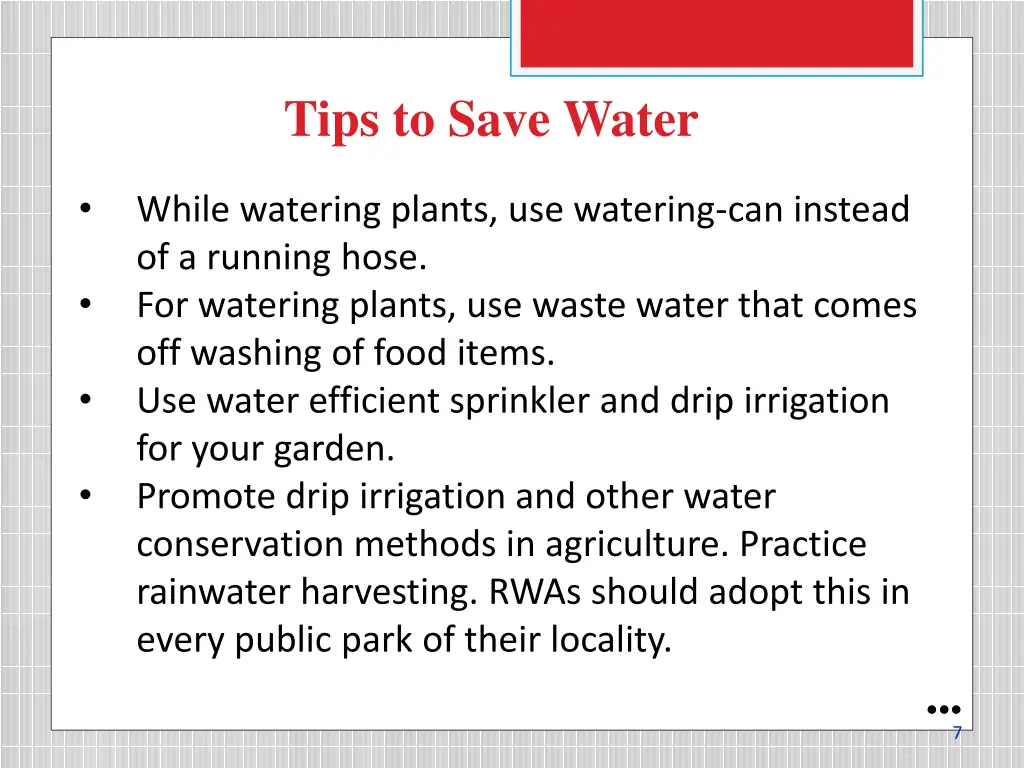 tips to save water 1