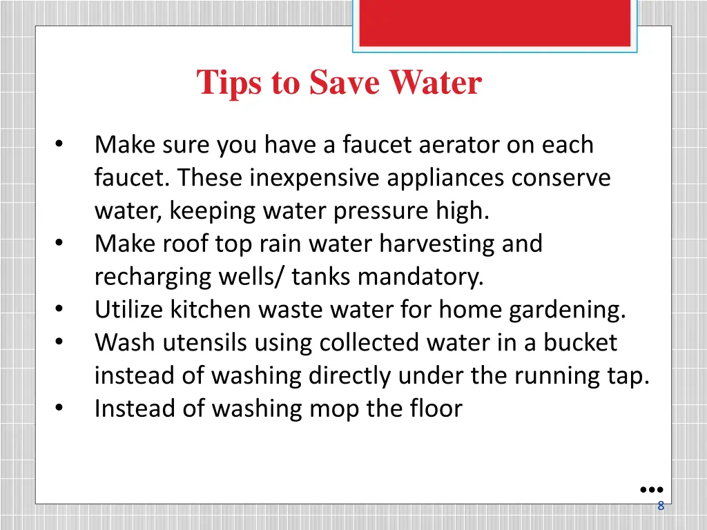 tips to save water 2