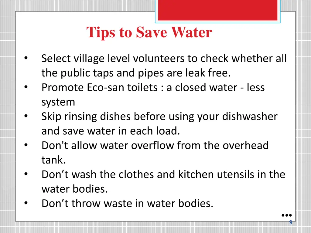 tips to save water 3